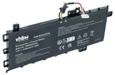 Produktbild von vhbw Akku kompatibel mit Asus VivoBook 15 S512FB-EJ255T, 15 F512UB-EJ132T, 15 F512UB-EJ131T Notebook (4100 mAh, 7,6 V, Li-Polymer)