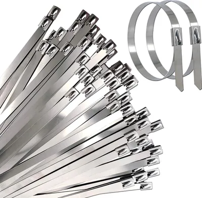 Produktbild von Edelstahl Kabelbinder 4,6 x 300 mm (100 Stück) 304 Edelstahl Kabelbinder Metall,130KG Zugfestigkeit,uv Beständig,hohe Festigkeit,für Industrie,Auspuffaufwicklung, Kabelbündelung