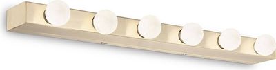 Ideal lux PRIVÈ AP6 Wandleuchte mit E14 Fassungen Struktur Messing zeitloses Design
