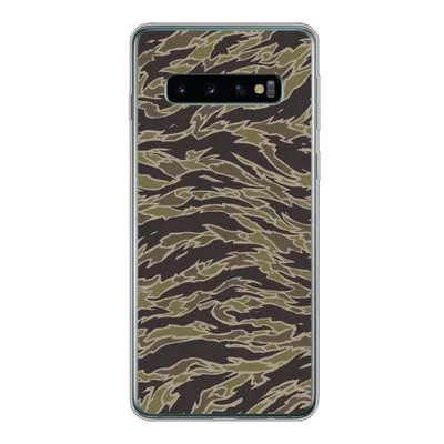 Produktbild von MuchoWow® Handyhülle Schutzhülle Hülle für Samsung Galaxy S10 Camouflage-Muster mit Streifen Silikon Softcase Handy Hülle - Handytasche