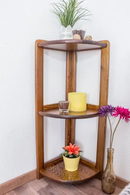 Produktbild von Bücherregal - 30 cm breit, Kiefer Holz-Massiv, Farbe: Eiche