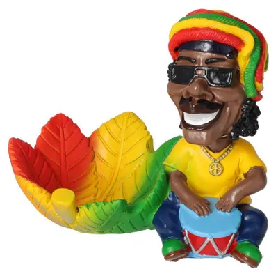 Produktbild von Aschenbecher Rasta Wackelkopf Hanfblatt