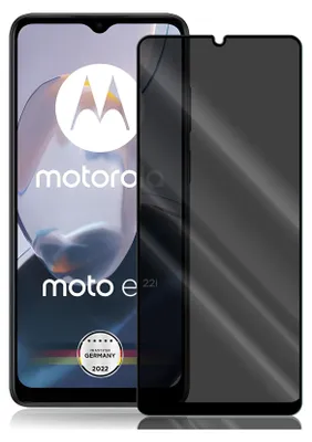 A screen protector is shown next to a Motorola smartphone.