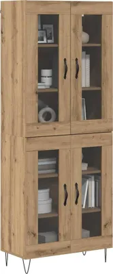 Image de vidaXL Highboard Chêne Artisan 69,5 x 34 x 180 cm Matériau dérivé du bois