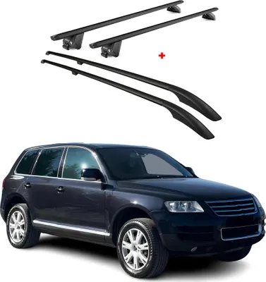 Image de KIT Barres de toit trans+long pour VW Touareg 2002-2010 Alu Noir
