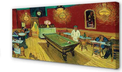 Produktbild von Leinwandbild 120x60 Wandkunst Art Nachtcafé