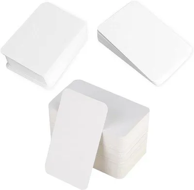 Image de Cartes vierges pour projets créatifs et éducatifs - Petites cartes blanches en carton - idéales pour l'apprentissage et l'école