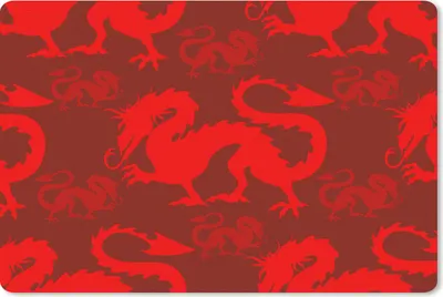 Produktbild von MuchoWow® Schreibtischunterlage Drache - Rot - Muster 60x40 cm - XXL Mauspad - Großes Mauspad
