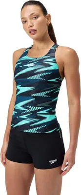 Image de Maillot de bain une pièce Speedo Hyperboom pour femmes, couleur : noir et turquoise, taille : 38