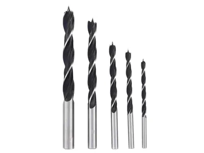 Produktbild von Holzspiralbohrer 4/5/6/8/10 mm 5-teilig Holzbohrer Set Zentrierspitze Spiralbohrer Kohlenstoffstahl Zylinderschaft Bohrer Holz