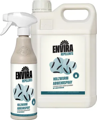 Produktbild von Envira Holzwurm Abwehrspray 500ml + 5L - Spray mit Langzeitwirkung gegen Holzbock & Holzwurm