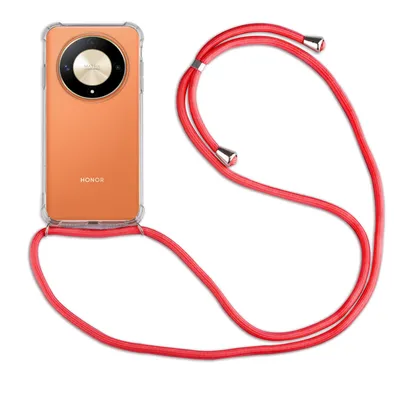 Produktbild von Handykette für Honor Magic 6 Lite Hülle mit Band Case Handyhülle mit Kette Rot