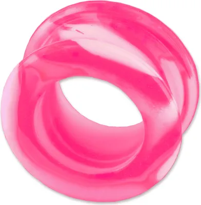 Produktbild von viva-adorno 1 Stück 20mm Flesh Tunnel Plug Ohr Piercing Marmor marmoriert Silikon flexibel verschiedene Farben Größe 6 - 30mm Z107,pink