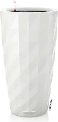 Obrázok produktu pre Kvetináč LECHUZA DIAMANTE Premium White vysoký lesk | stĺpik na sadenie so zavlažovacím systémom | vysoko lesklý povrch | Ø 40 x 75 cm | 15700