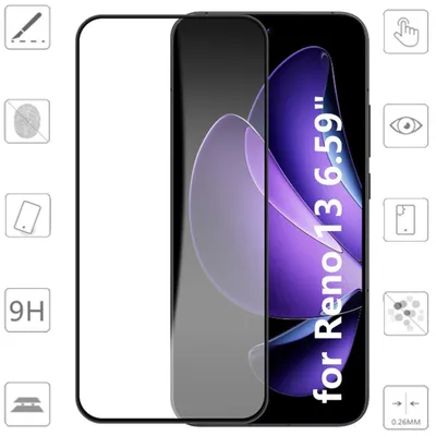 Immagine prodotto di Per Oppo Reno 13 5G 2x 3D Premium Display Full LCD H9 0,3 mm Protezione dello schermo in vetro temperato