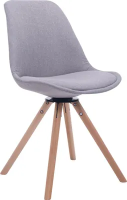 Productafbeelding van CLP bezoekersstoel Troyes, bekleed met stof, ronddraaibaar, met ronde houten poten, crème kleurig frame, natuurlijke kleur