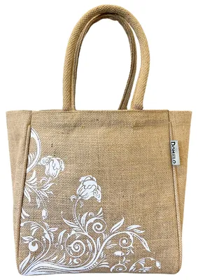 Produktbild von Domelo Handtasche klein Jutetasche Shopper Damen Tasche beige Tragetasche