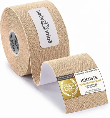 Produktbild von Premium Kinesiologie Tape 2,5 cm Hautfarben – Wasserfestes & atmungsaktives Sporttape für Muskeln, Gelenke & Faszien – Starker Halt