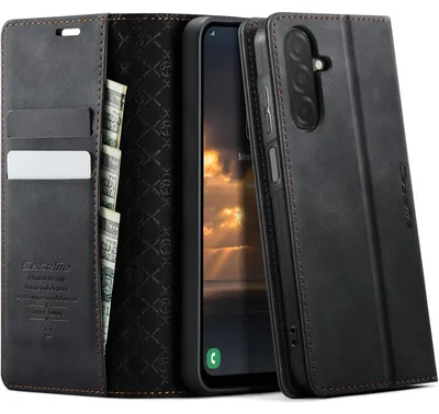 Produktbild von Handyhülle Klapphülle für Samsung Galaxy A26 5G Leder Schwarz mit RFID Kartenfach Standfunktion