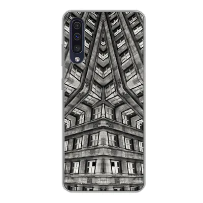 Produktbild von MuchoWow® Handyhülle Schutzhülle Hülle für Samsung Galaxy A50 Kunst - Schwarz - Weiß - Psychedelisch Silikon Softcase Handy Hülle - Mobiltelefonhülle