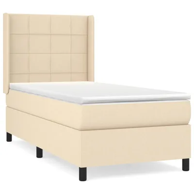 Produktbild von Boxspringbett mit Matratze Creme 90x200 cm Stoff