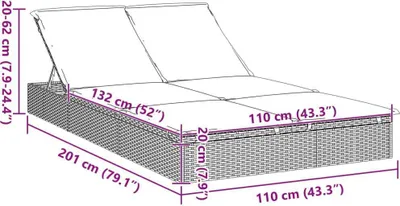 Zdjęcie produktu dla VidaXL 319647, Lounge, Obite siedzisko, Poliester, Czarny, 2010 mm, 1100 mm