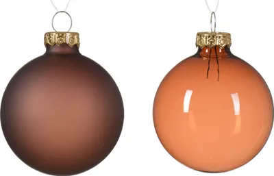 Produktbild von Weihnachtskugeln Glas 6cm x 6 Stück - Espressobraun transparent