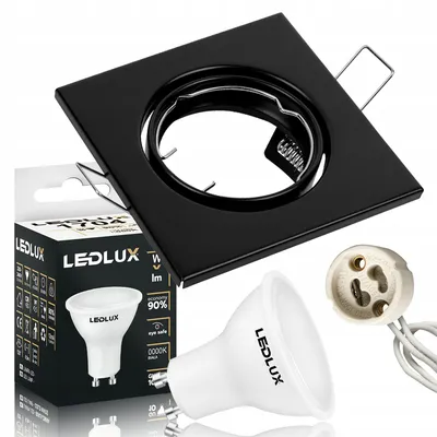 Produktbild von LEDLUX Quadratischer Einbauspot Schwarz Set mit LED GU10