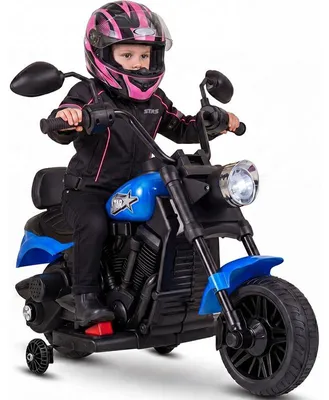 Produktbild von Elektromotorrad für Kinder mit 2 Stützrädern CZ09345DE, ab 3 Jahren, blau