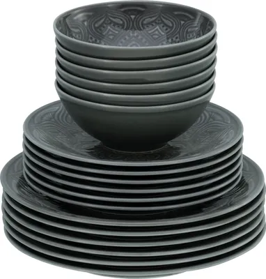 Produktbild von CreaTable, 21627, Orient Mandala Stein, Tellerset 18-tlg, Porzellan