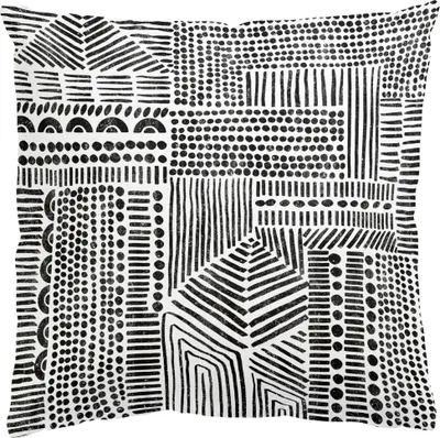 Produktbild von Dekokissen originell draußen / Outdoor Zierkissen waschbar Design schwarz weiss Sofakissen mit Füllung