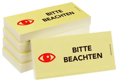 Produktbild von PRICARO Haftnotizen "Bitte beachten", 100 Blatt, 5 Stück