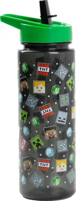 Immagine prodotto di Minecraft - Borraccia con cannuccia NS9573 (Taglia unica) (Nero)