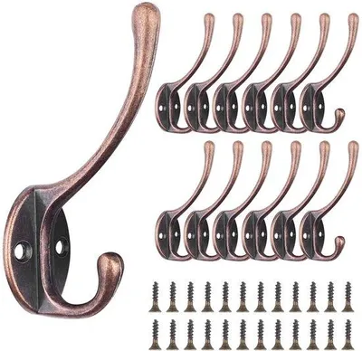 Produktbild von Metallene Wandhaken 12-Stück rotbraun für Schlafzimmer und Küche