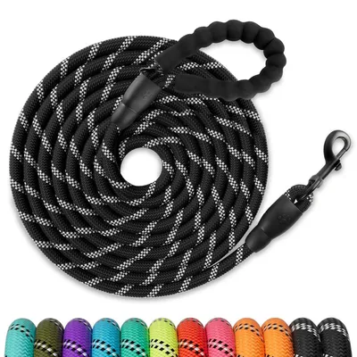 Produktbild von Schleppleine für Hunde, 3M/5M/10M, Reflektierend, Robust, Mit Griffpolsterung, Schwarz
