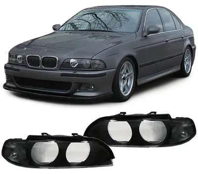 Für BMW 5er E39 1995-2000 Scheinwerfer Glas Streuscheibe SCHWARZ LINKS + RECHTS in der Farbe SCHWARZ von Carparts-Online GmbH