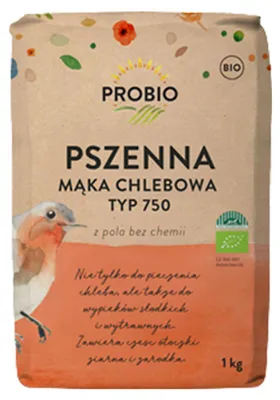 MĄKA PSZENNA CHLEBOWA TYP 750 BIO 1 kg - PROBIO