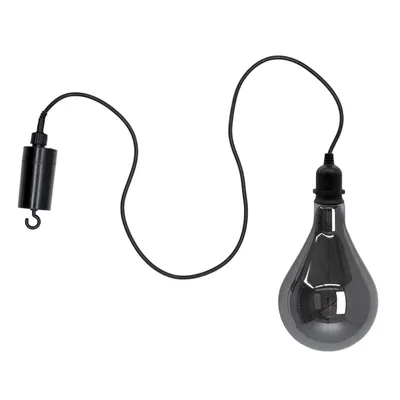 Produktbild von LED Glas Glühbirne XL warm weiß batteriebetrieben mit Timer - 25 cm - Retro Hängelampe im Smoky Design für Innen und Außen