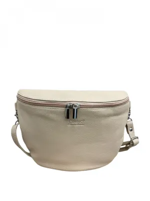 Produktbild von C7015 Cinino Bauchtasche Gürteltasche Ledertasche mit abnehmbaren Lederriemen Beige
