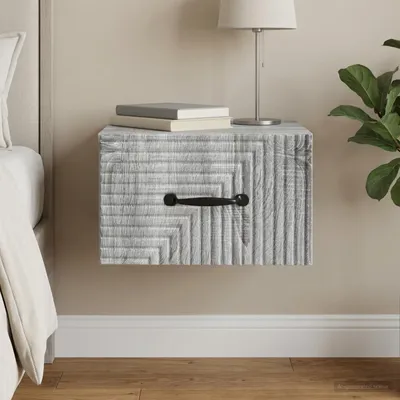 Immagine prodotto di vidaXL Comodino da parete, colore Sonoma grigio, 34,5 x 33 x 20 cm