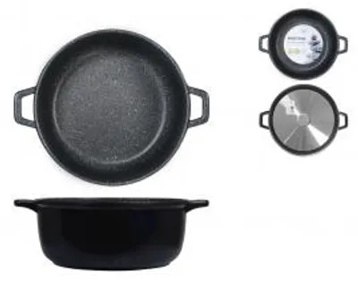 Immagine prodotto di H&H Casseruola Alta Antiaderente Pietra Due Manici Cm28