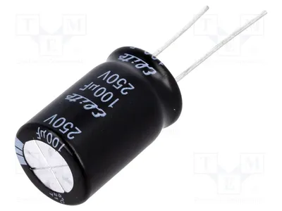 Produktbild von 2x Kondensator: elektrolytisch THT Ø16x31,5mm 250VDC 100uF 20% PF2E101MNN1625 El