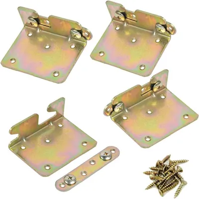 Imagen del producto de Soportes para barras de cama de acero, 88 x 61 mm, juego de 4 unidades, para estructuras de cama