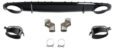 Produktbild von Stoßstange Diffusor Endrohre für Audi A4 B8 B8.5 MOPF 2012–2015 RS4-Look Schwarz.
