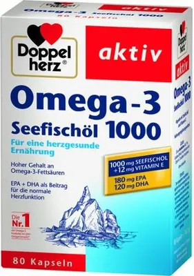 Produktbild von Doppelherz  | Omega-3 Seefischöl 1000  | 80 Kapseln