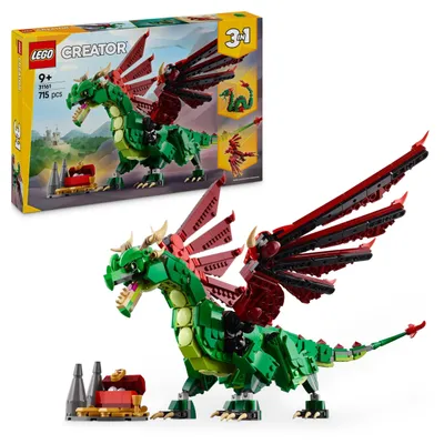 Image de LEGO Creator 3 en 1 : Ensemble de construction du dragon médiéval pour enfants