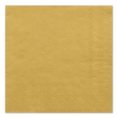 Produktbild von Papstar Servietten, gold 3-lagig 1/4-Falz 25 x 25 cm 14 x 20 Stück