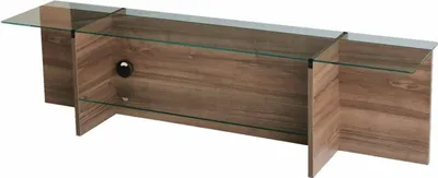 Produktbild von Fernsehschrank Dlinett, Ständer für Wohnzimmerfernseher, Niedriges Wohnzimmer-Sideboard, TV-Ständerbasis, 158x35h40 cm, Nussbaum