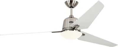 Zdjęcie produktu dla Energooszczędny wentylator sufitowy z oświetleniem i pilotem Eco Aviatos 162 cm chrom szczotkowany / biały