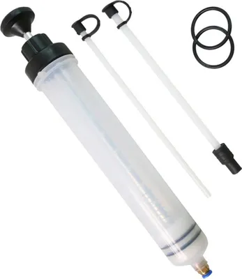 Produktbild von Ölabsaugpumpe 500 ml für Ölwechsel - Mit Absaug- und Füllpumpe, 2 Schläuchen und Ersatzgummiringen